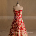 A Line Lace Red Gold Wedding Dress Pictures